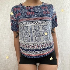 Teenbell Pattern Print Blouse